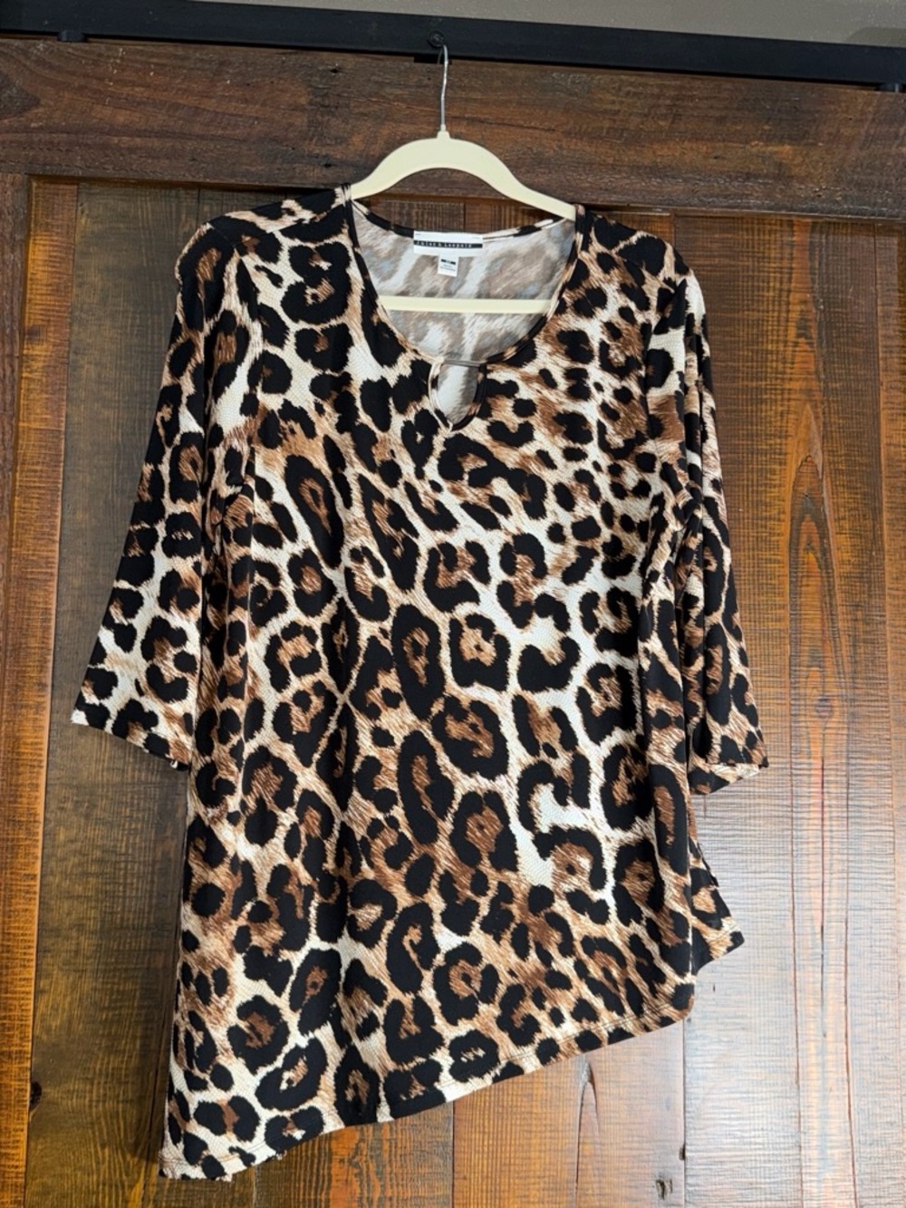 Jules & Leopold Leopard Print Keyhole Tunic - Brown, Black, Cream